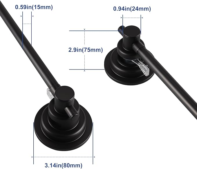 SLIIMU Suction Cup Towel Bar for Shower with 5 Hooks, 17-28 Inch Adjustable Long Bathroom Wall Washcloth Rack,Extendable Glass Shower Door Suction Rag Holder,Towel Rod for Bath Kitchen (Black)