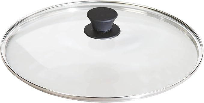 Lodge Round Tempered Glass Lid - Versatile Glass Lid for 12 Inch Skillets, Pans, and Dutch Ovens - Dishwasher Safe and Oven Safe up to 400° - 12 Inch