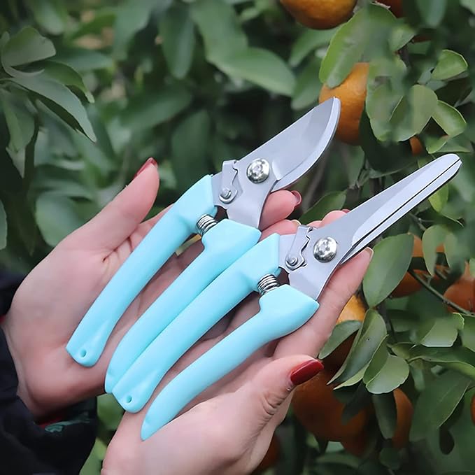 Leize Flower Scissors Set, 2 Pack Premium Thickened Stainless Steel Floral Shears, Strong Pruner for Flowers, Branches and Leaves, Upgrade