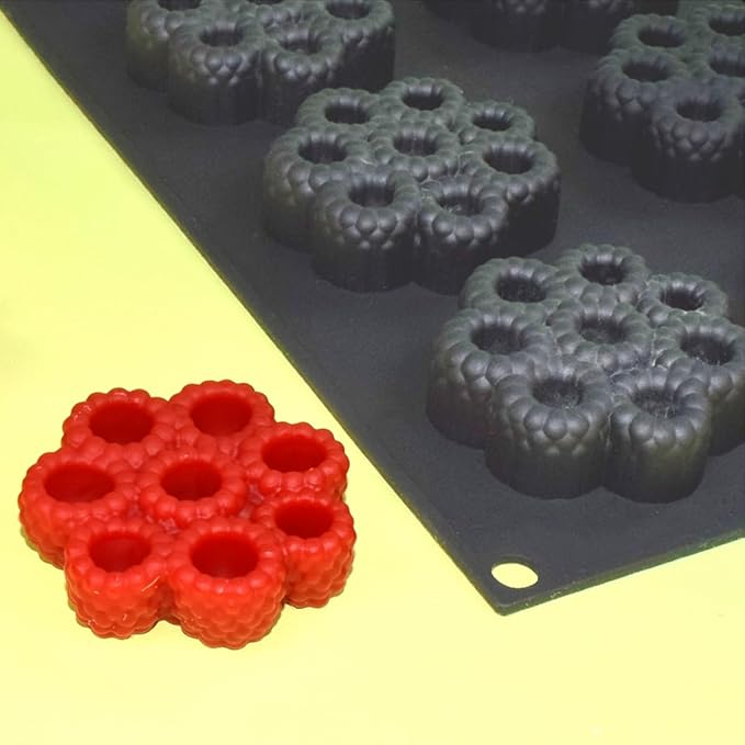 Cake Mold, Silicone Round Raspberry Molds for Mousse Cake, French Dessert, Candy, Soap, Resin Coaster, Non-Stick Baking Pan, Reusable Food Grade Silicone Mould (F_ Raspberry)