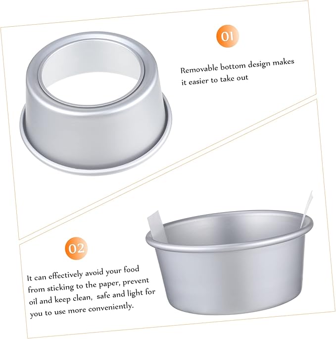 Cabilock Round Cake Molds Set with Parchment Liners Non-stick Detachable Bottom Baking Tins for Cheesecakes Mousses and Fruit Cakes High Temperature Resistant Baking Included