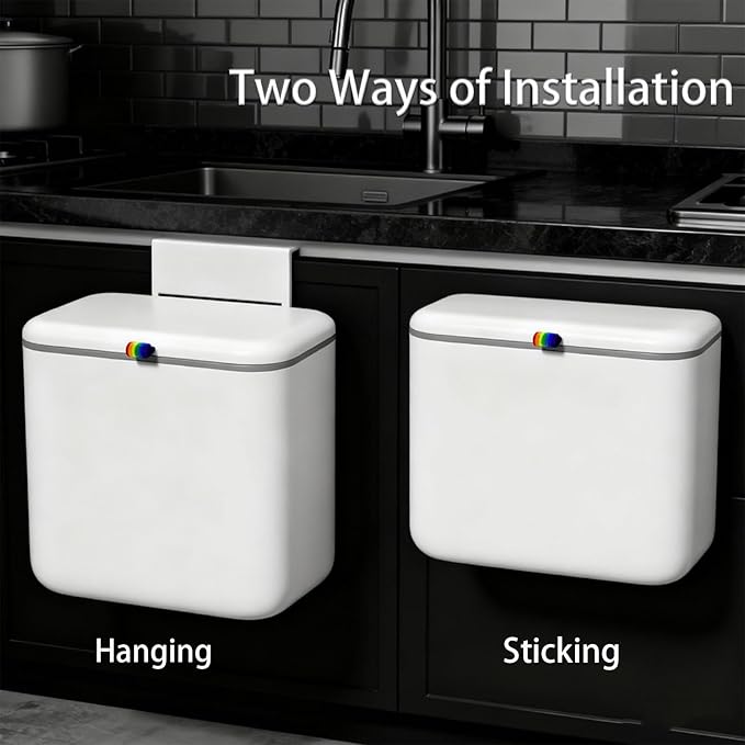 Compact Wall Mounted Humus Bucket with Fasteners Gluey Mattresses 2 Opening Fashion for Bathroom Bedroom Store Locking Mechanism Lid Kitchen Humus Bucket