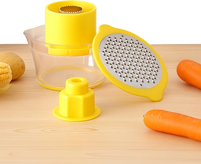 Corn Stripper Tool——4-in-1 Corn Peeler for Corn on the Cob with Measuring Cup and Grater, Versatile Kitchen Gadget and Corn Shucker Tool for Fresh Kernels.