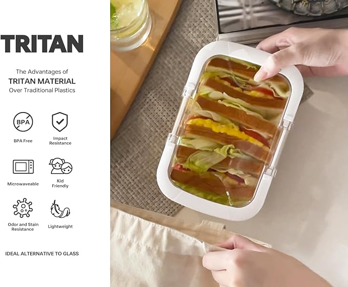 Felli Duo Loc Tritan Meal Prep Containers Microwave Safe BPA FREE, Leak Proof Lunchable Container for Leftovers Kitchen Fridge Freezer, Reusable Plastic On the Go Lunch Travel Box (Beginner 3pk)