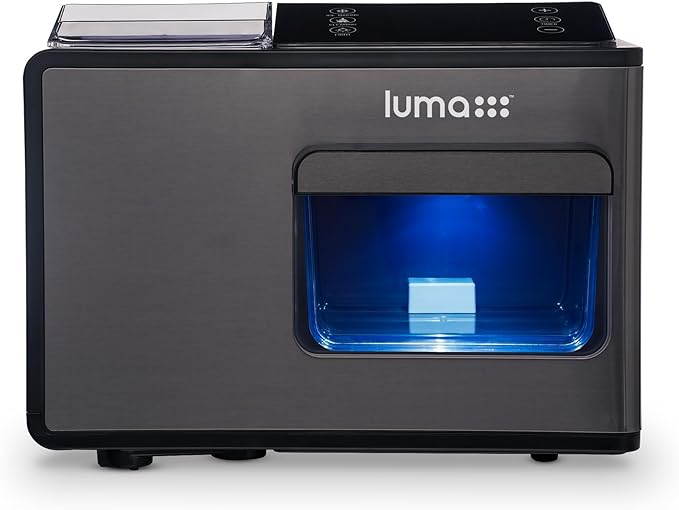 Luma Nugget Countertop Ice Maker, 44 lbs in 24 Hours, Black Stainless Steel Ice Machine, Perfect for Home Bar, Kitchen Countertop, RV, Home Office