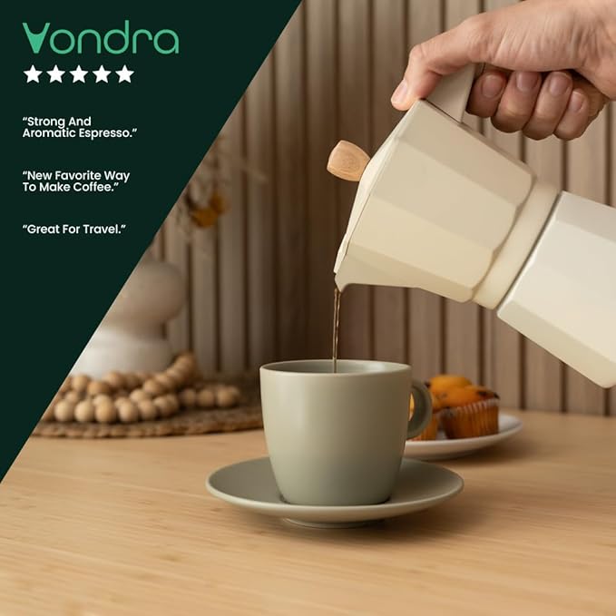 ANGORA BRANDS Moka Pots - Moka Espresso Coffee Maker - Espresso Pot - Versatile Stovetop Coffee Maker - Moka Pot by Vondra
