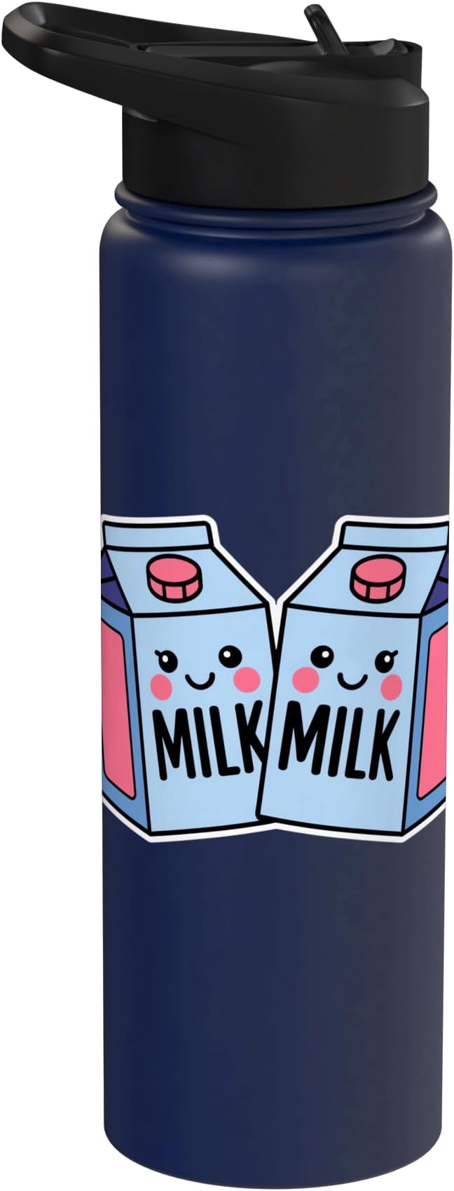 Milk Carton Kawaii Cute Smiling Milk Stainless Steel Insulated Water Bottle