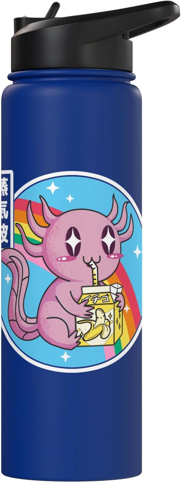 Axolotl Banana Milk Carton Kawaii Retro Rainbow Anime Stainless Steel Insulated Water Bottle