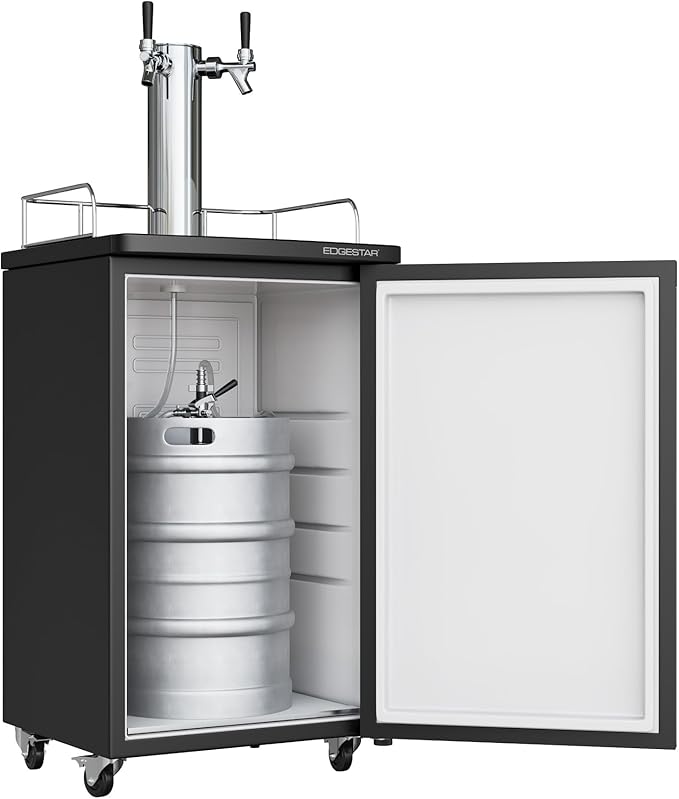 EdgeStar KC2000SSTWIN Full Size Stainless Steel Dual Tap Kegerator & Draft Beer Dispenser - Stainless Steel