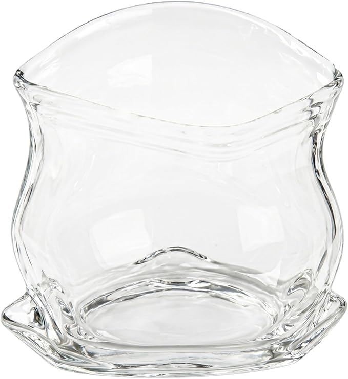 Restaurantware Clear Glass Bowl 8 oz Crinkle Edge Unzipped Bag Bowl Creative Serving Dish Dishwasher Safe Transparent Glass and Microwave-Safe Container for Serving Desserts, Candies