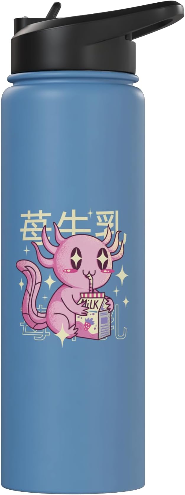 Cute Sea Creature Drinking Milk Japanese Art Kawaii Stainless Steel Insulated Water Bottle
