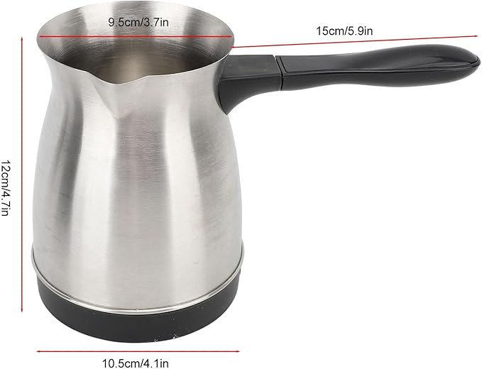 Gugxiom 600ml Electric Turkish Coffee Pot, Stainless Steel Turkish Coffee Maker, Heating Tea Maker Kettle For Home Travel