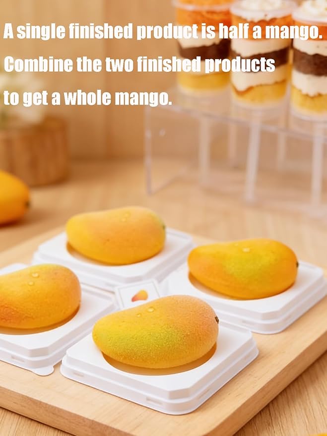10 Cavity Silicone Mango Molds - Mangos Fruit Shaped Fondant Mold for Chocolate, Candy, Ice Cream, Mousse Cake, Soap, Resin, Lotion Bar, Ice Cube (Mango)