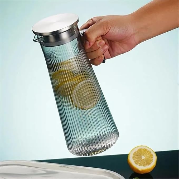 Water Pitcher Cold Kettle Acrylic Juice Jug Drink Juice Water Jug Transparent Water Pitcher with Filter Glass Pot(Small)