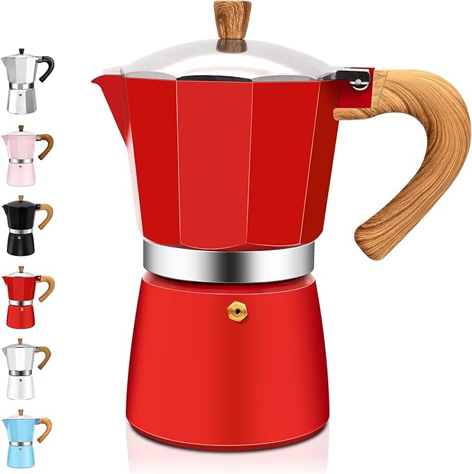 9 Cup Aluminum Espresso Stovetop Moka Pot Express Coffee Maker Percolator Italian Classic Mocha Coffee Machine for Italian and Cuban Cafe Brewing for Home & Camping 450ml 15oz