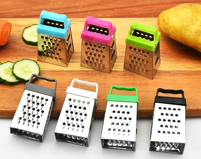 Mini Grater, Stainless Steel Cheese Ginger Vegetable Spices Small Grater for Kitchen (Blue)
