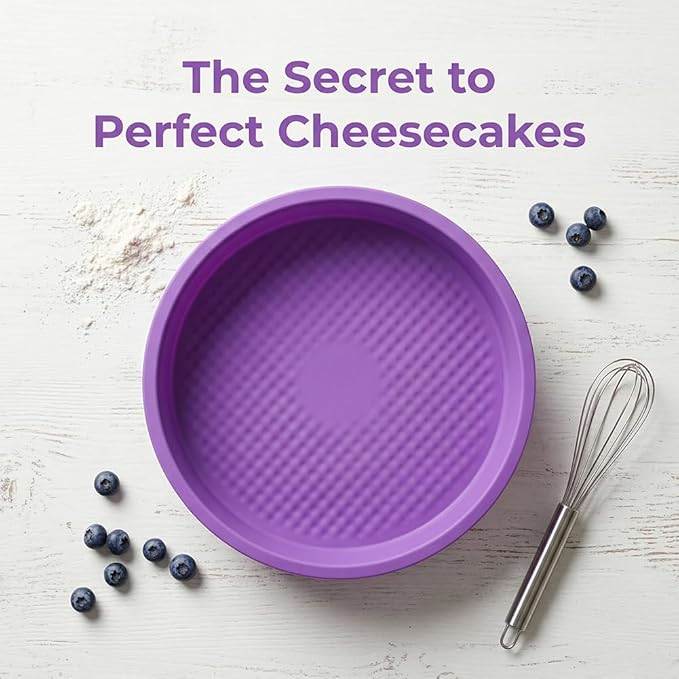 Baking Silicone 10-Inch Round Cake Pan Baking Mold, BPA Free, Non-Stick European-Grade Silicone, 2.16-Inches Deep