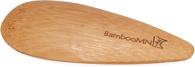 BambooMN - 4" Small Solid Bamboo Oval Scoop, 30pcs