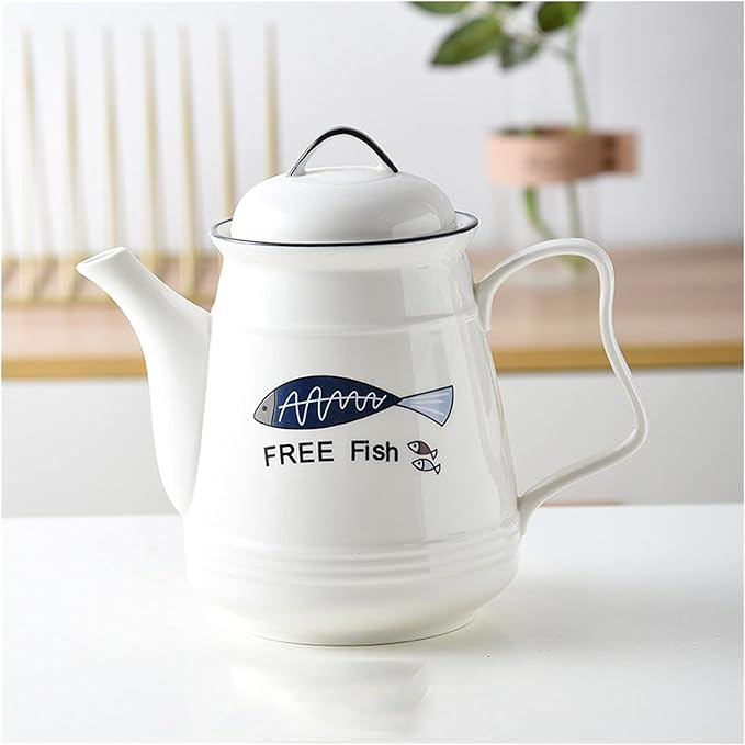 GRFIT Carafe Ceramic Cold Kettle with Handle Large Capacity Filter Teapot Teapot Home High Temperature Resistant Pitcher with Lid (170g) Water Pitcher (Color : D)