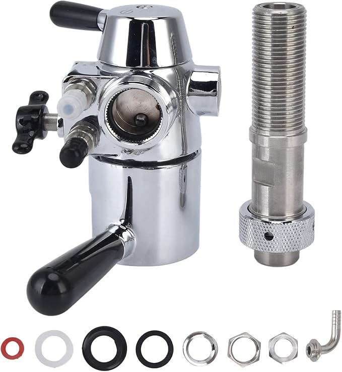Beer Bottle Filler, No Foam Counter Pressure Bottle Filler with Removable Clip Lock 304 Stainless Steel Fast Filling Glass Bottle Filling Tool for Beer & Wine