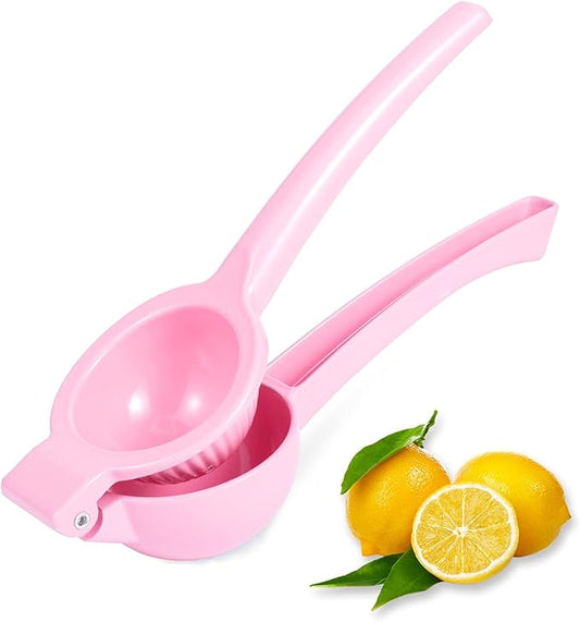 Manual Juicer Citrus Lemon Squeezer, Fruit Juicer Lime Press Metal, Professional Hand Juicer Kitchen Tool(Pink）