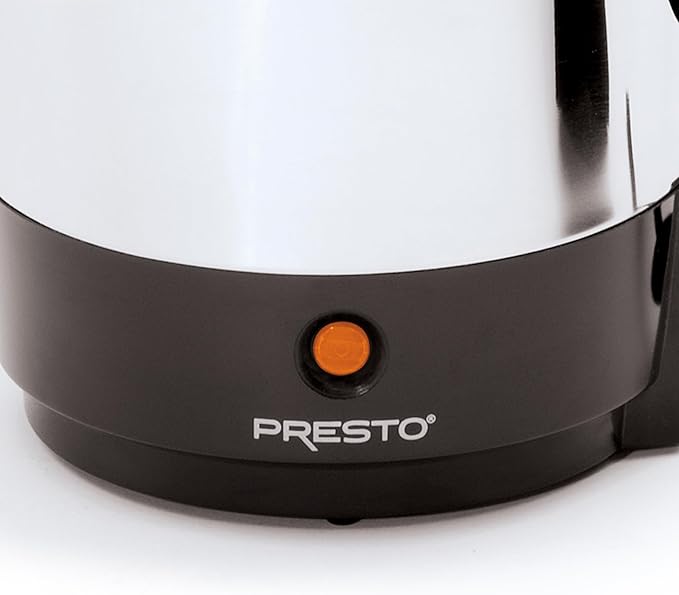 Presto 02811 Stainless Steel Electric Coffee Percolator - 12-Cups, Easy-Pour Spout, Stay-Cool Handle, Make 2-12 Cups