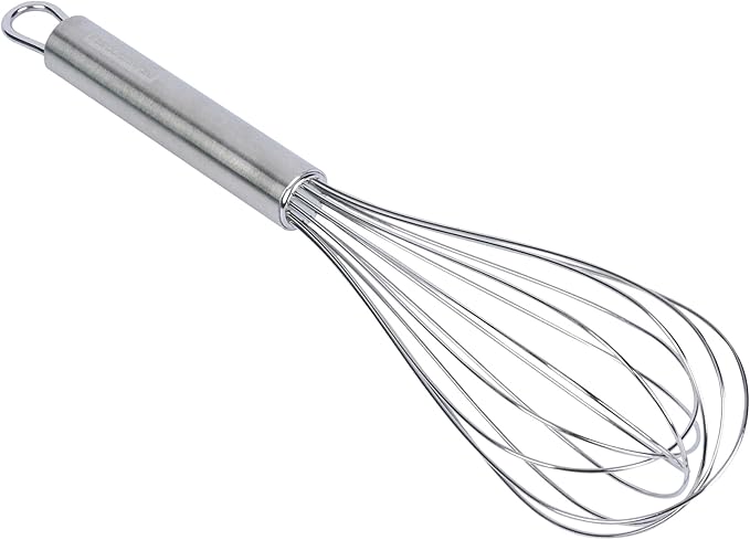 Restaurantware-German Standard 10.6 Inch French Whisk, 1 Dishwashable Kitchen Wire Whisk - Ergonomic Handle, Durable, Stainless Steel French Whip, For Blending, Stirring, Mixing Of Ingredients