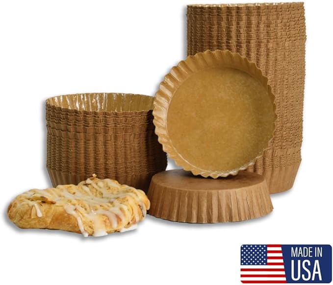 85 Count - 8 Ounce Mini Decorative Disposable Tart Pans – Disposable Paper Baking Molds for Serving and Baking with Nonstick Coating