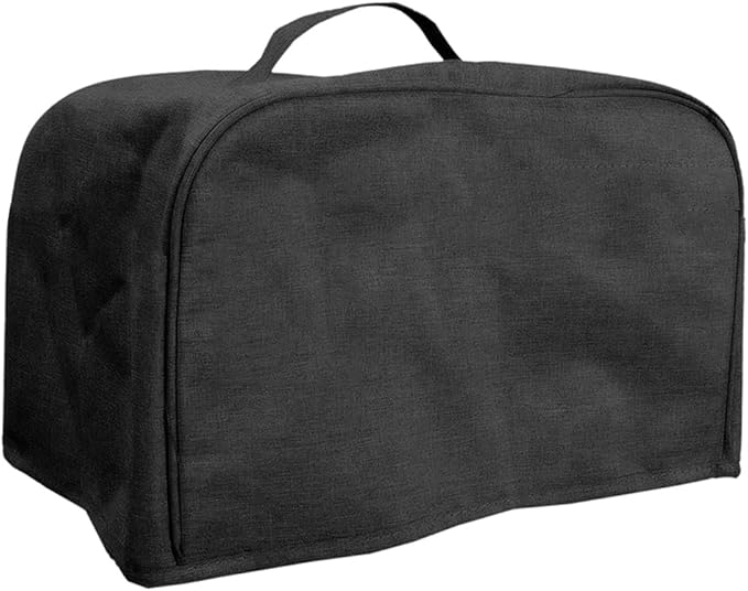FLR Large 4 Slice Toaster Cover with Pockets, Dust-proof & Oil Proof, Fit Most Large Toasters (Black, 16' x 7.5' x 8')