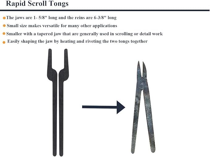 Rapid Tongs Bundle Set 6 Type of Tong Bundles Set DIY Rapid Tongs Comes with Rivet for Beginner Futher Smithing