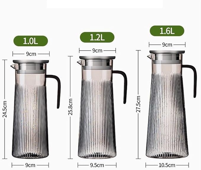 Water Pitcher Cold Kettle Acrylic Juice Jug Drink Juice Water Jug Transparent Water Pitcher with Filter Glass Pot(Small)