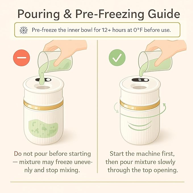 Mini Ice Cream Maker for Small Batches, Portable Electric Ice Cream Machine, Frozen Yogurt Gelato Sorbet Maker, Homemade Dessert Maker in 15-30 Minutes (White, 0.4 Qt)