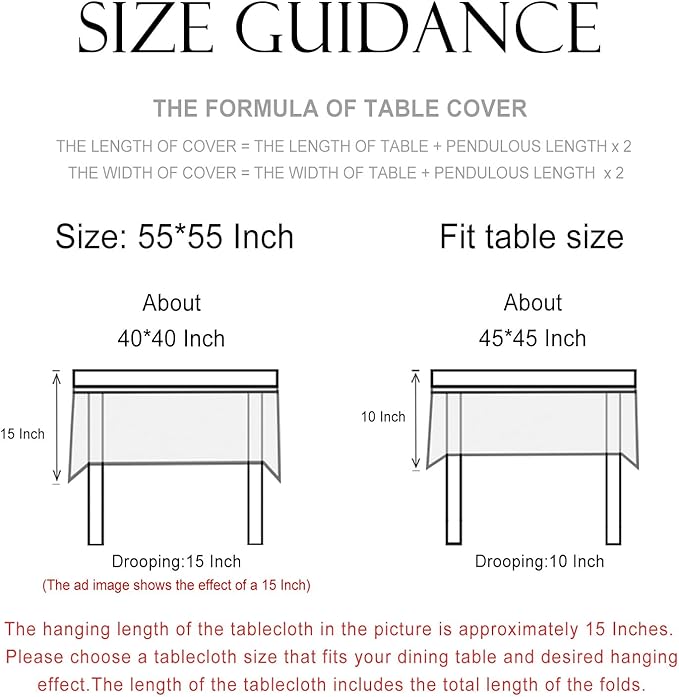 patdrea Designer French Green Small Tablecloth for Square Table,Elegant Violets Pattern Tablecloths,Table Cover Cloth Fall Decor for Kitchen Dining Christmas,Thanksgiving,55"x55"-Tara a