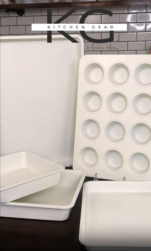 Kitchen Gear by USA Pan 6 Piece Nonstick Ceramic Bakeware Baking Pans Set