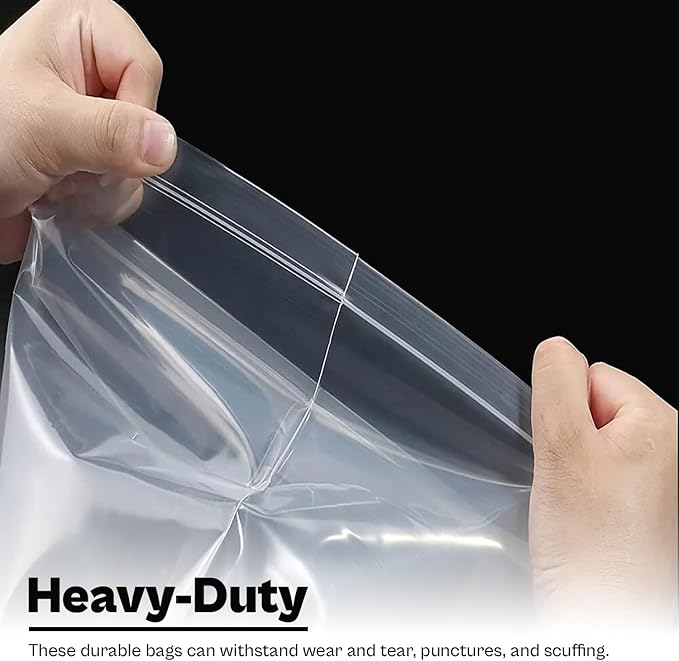 PSBM 1000 Count 4 Mil 5 Inch x 8 Inch, White Block Reclosable Poly Bags, With Write-On Block, Clear Zip Plastic Bag, Lock Seal Zipper For Packing, Storing, Organizing & Shipping Products