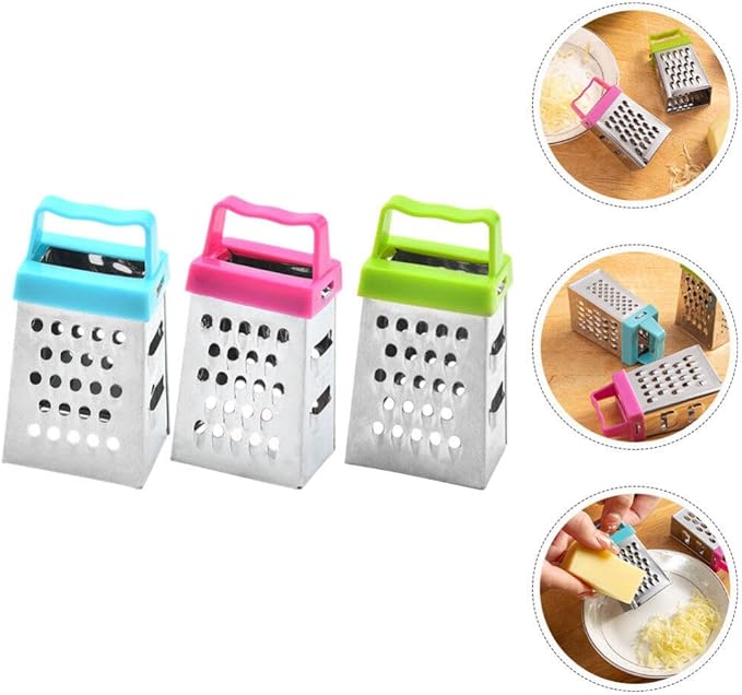 6Pcs Stainless Steel Mini Cheese Graters Kitchen Square Slicer Ginger Mini Zester Vegetable Grater Food Shredder 2.63X1.45X1.06Inch