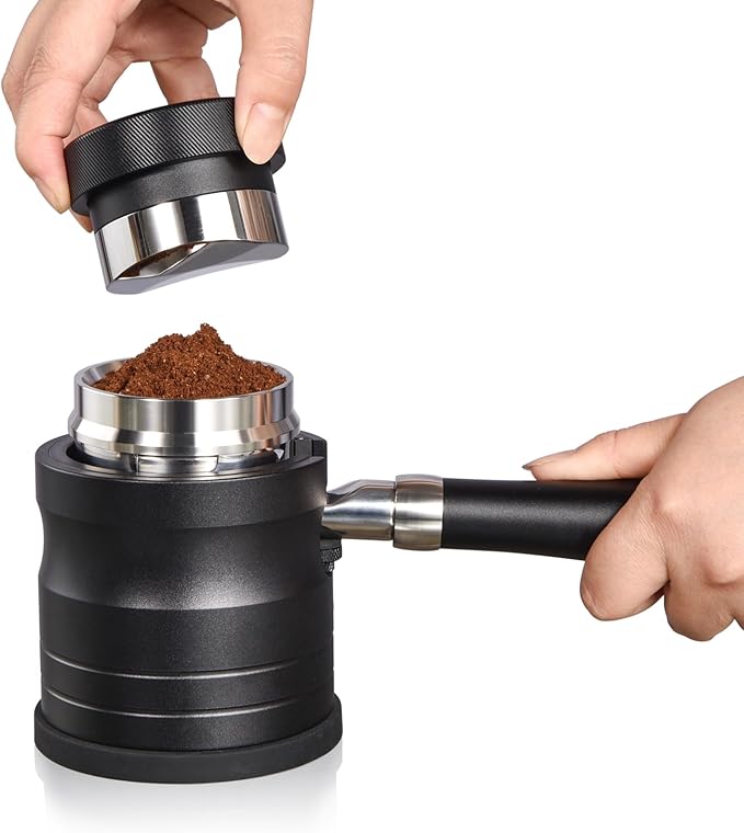 MATOW 2 in 1 Design Gravity Distributor and Magnetic Dosing Funnel Combo, 58.5mm Adaptive Espresso Distributor and Stainless Steel Dosing Ring Set Fits All 58mm Portafilter