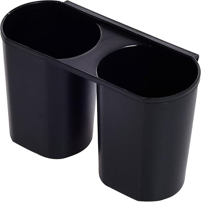 Sweet Home Collection Metal, Plasic ,Dish Drainer Drain Board and Utensil Holder Simple Easy to Use, 12" x 19" x 5", Black