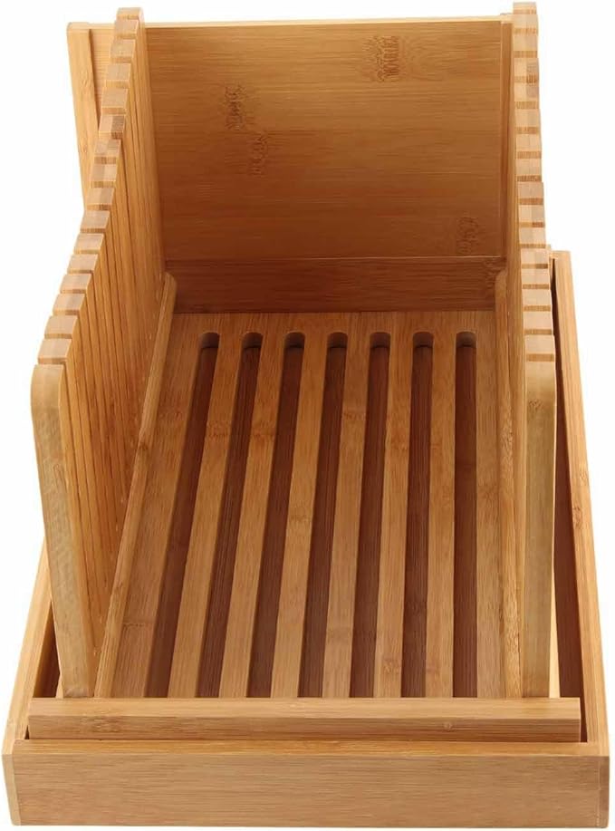 Bread, Homemad, Bread Loaf Slicing Guide with Crumb Tray, Foldable & Compact for Bread, Cakes and Bagels