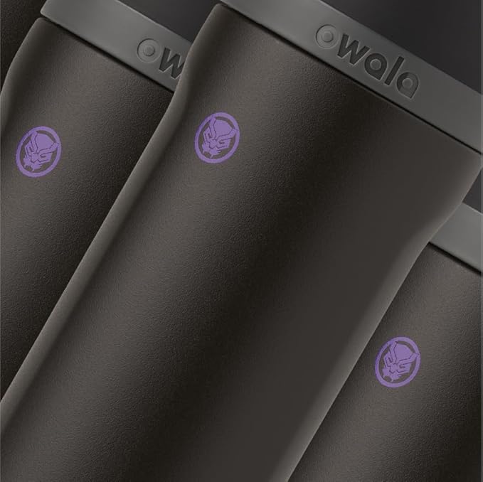 Owala Marvel FreeSip Insulated Stainless Steel Water Bottle with Straw for Sports and Travel, BPA-Free Sports Water Bottle, 24 oz, Black Panther | Insulated, with Straw, BPA-Free, Sports Water Bottle, Great for Travel, 24oz