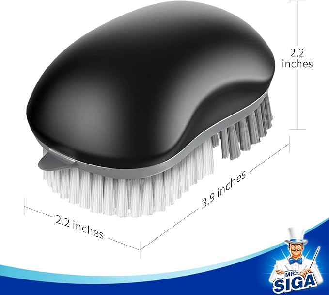 MR.SIGA Fruit and Vegetable Cleaning Brush with Non Slip Comfortable Grip, Pack of 2, Black