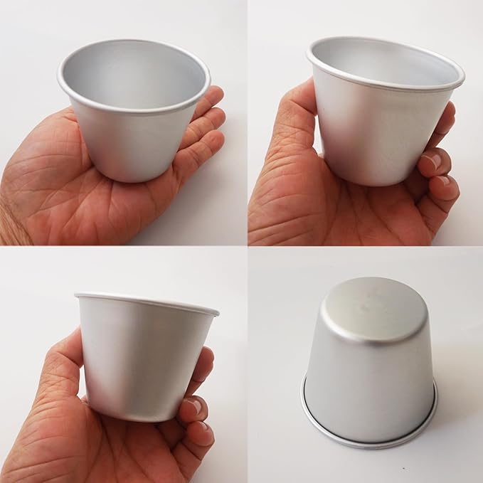 Small Popover Pans, Yorkshire Pudding Tin, Aluminum Deep Baking Pans, Individual Mini Muffin Pan, Brownie Tumbler, Cupcake Pudding Mold, Pack of 6 (Size 2.9"x 2.2")