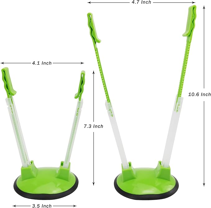 Baggy Rack Hands-Free Clip Food Storage Freezer Baggy Holder Pack 3 Green