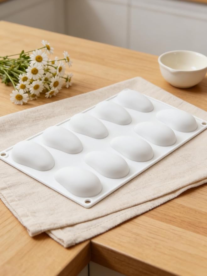 10 Cavity Silicone Mango Molds - Mangos Fruit Shaped Fondant Mold for Chocolate, Candy, Ice Cream, Mousse Cake, Soap, Resin, Lotion Bar, Ice Cube (Mango)