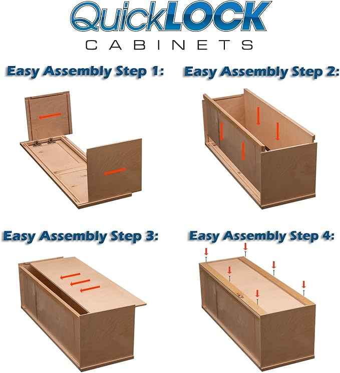 Quicklock RTA (Ready-to-Assemble) 42" Tall Wall Kitchen Cabinets - Shaker Style | 100% Hardwood | Made in America | Soft Close Hardware (Pure White, 12" D x 36" W x 24" H)