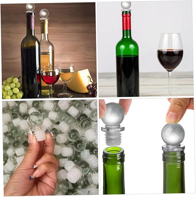 24pcs Glass Ball Wine Stopper Aroma Container Stoppers for Tasting Party Supplies