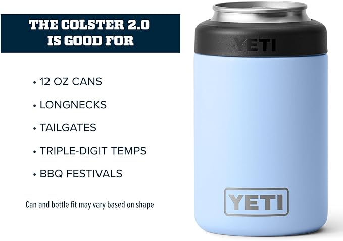 YETI Rambler 12 oz. Colster Can Insulator for Standard Size Cans, Big Sky Blue (NO CAN INSERT)