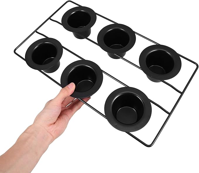 Nonstick Carbon Steel Muffin Baking Set 6-cup Thickened Black Coating Popover and Cupcake Pan Oven Bakeware for Home Baking