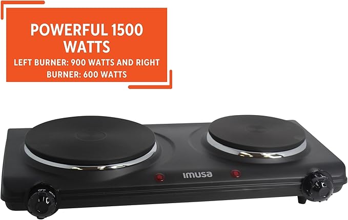 IMUSA Double Electric Hot Plate, Black (Pack of 3)