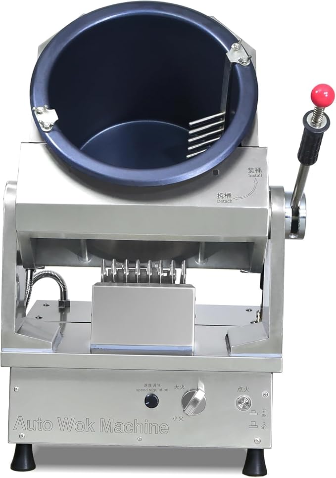 Commercial Automatic Cooker with water spray,Automatic 360° Stir Fry Cooker,Automatic Cooking Machine,Drum Type Stir Frying Machine,Auto Cooking Wok Fried Machine (Propane, Countertop)